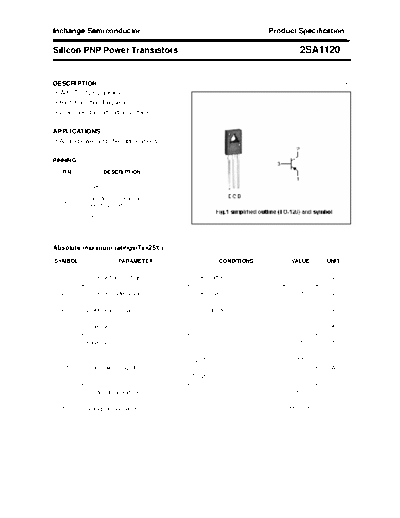 Inchange Semiconductor 2sa1120  . Electronic Components Datasheets Active components Transistors Inchange Semiconductor 2sa1120.pdf