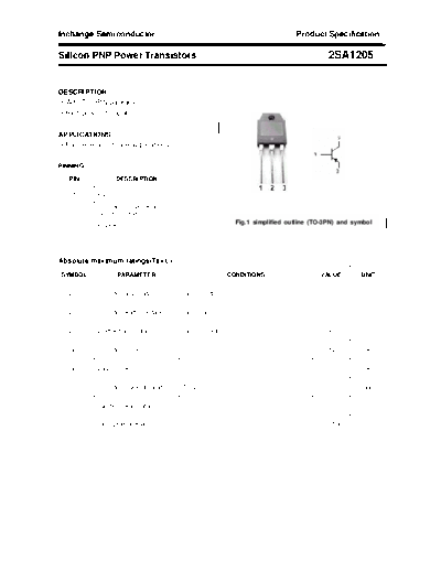 Inchange Semiconductor 2sa1205  . Electronic Components Datasheets Active components Transistors Inchange Semiconductor 2sa1205.pdf