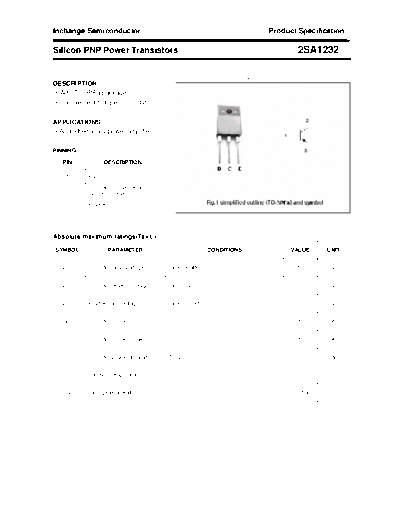 Inchange Semiconductor 2sa1232  . Electronic Components Datasheets Active components Transistors Inchange Semiconductor 2sa1232.pdf