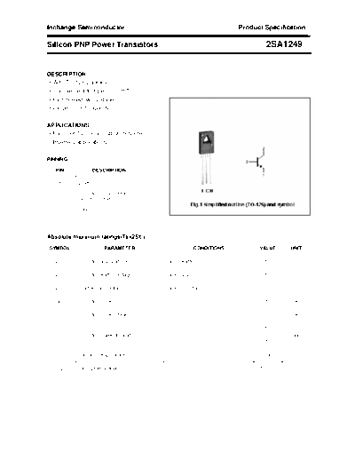 Inchange Semiconductor 2sa1249  . Electronic Components Datasheets Active components Transistors Inchange Semiconductor 2sa1249.pdf