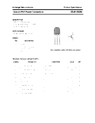 Inchange Semiconductor 2sa1263n  . Electronic Components Datasheets Active components Transistors Inchange Semiconductor 2sa1263n.pdf