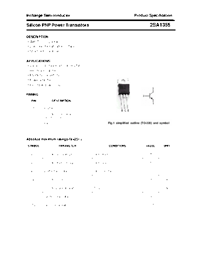 Inchange Semiconductor 2sa1355  . Electronic Components Datasheets Active components Transistors Inchange Semiconductor 2sa1355.pdf