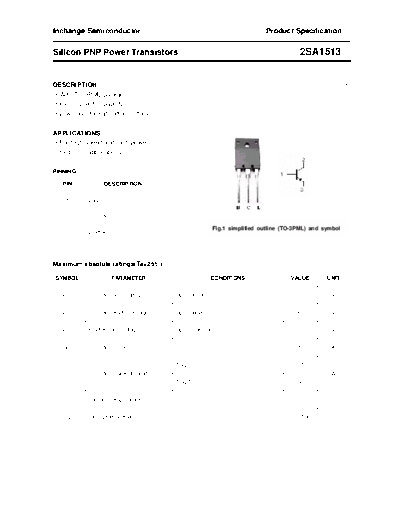 Inchange Semiconductor 2sa1513  . Electronic Components Datasheets Active components Transistors Inchange Semiconductor 2sa1513.pdf