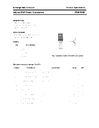 Inchange Semiconductor 2sa1640  . Electronic Components Datasheets Active components Transistors Inchange Semiconductor 2sa1640.pdf