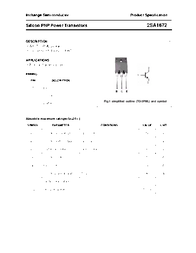 Inchange Semiconductor 2sa1672  . Electronic Components Datasheets Active components Transistors Inchange Semiconductor 2sa1672.pdf