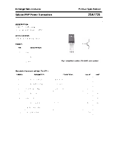 Inchange Semiconductor 2sa1725  . Electronic Components Datasheets Active components Transistors Inchange Semiconductor 2sa1725.pdf