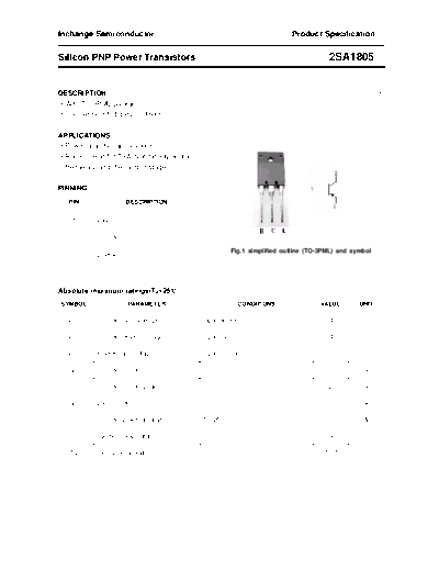 Inchange Semiconductor 2sa1805  . Electronic Components Datasheets Active components Transistors Inchange Semiconductor 2sa1805.pdf