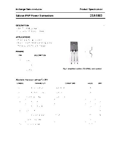 Inchange Semiconductor 2sa1803  . Electronic Components Datasheets Active components Transistors Inchange Semiconductor 2sa1803.pdf