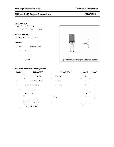 Inchange Semiconductor 2sa1869  . Electronic Components Datasheets Active components Transistors Inchange Semiconductor 2sa1869.pdf