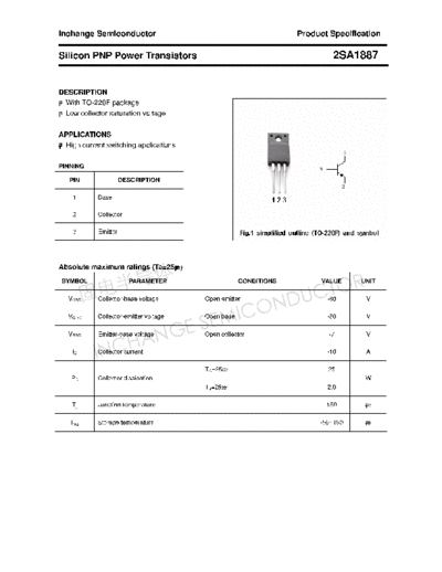 Inchange Semiconductor 2sa1887  . Electronic Components Datasheets Active components Transistors Inchange Semiconductor 2sa1887.pdf