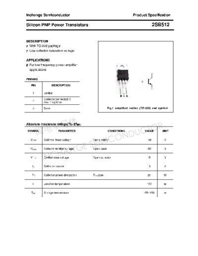 Inchange Semiconductor 2sb512  . Electronic Components Datasheets Active components Transistors Inchange Semiconductor 2sb512.pdf