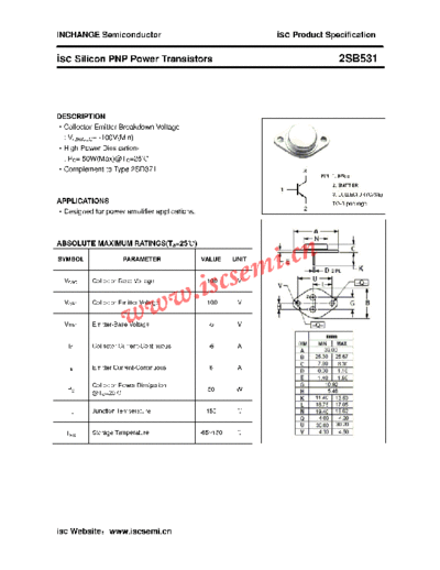 Inchange Semiconductor 2sb531  . Electronic Components Datasheets Active components Transistors Inchange Semiconductor 2sb531.pdf
