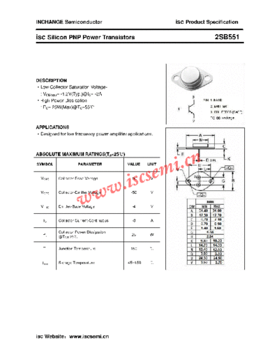Inchange Semiconductor 2sb551  . Electronic Components Datasheets Active components Transistors Inchange Semiconductor 2sb551.pdf