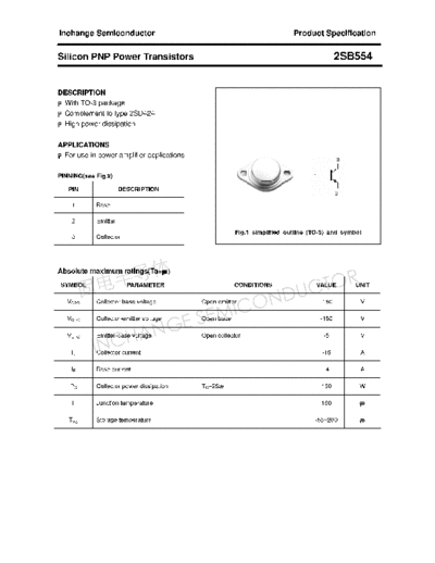 Inchange Semiconductor 2sb554  . Electronic Components Datasheets Active components Transistors Inchange Semiconductor 2sb554.pdf