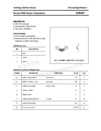 Inchange Semiconductor 2sb557  . Electronic Components Datasheets Active components Transistors Inchange Semiconductor 2sb557.pdf