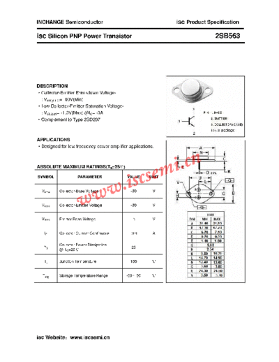 Inchange Semiconductor 2sb563  . Electronic Components Datasheets Active components Transistors Inchange Semiconductor 2sb563.pdf