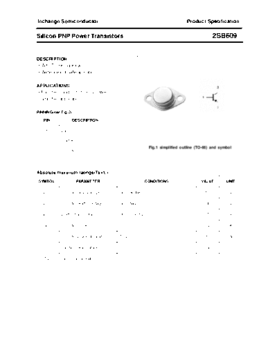 Inchange Semiconductor 2sb609  . Electronic Components Datasheets Active components Transistors Inchange Semiconductor 2sb609.pdf