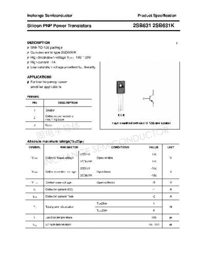 Inchange Semiconductor 2sb631-k  . Electronic Components Datasheets Active components Transistors Inchange Semiconductor 2sb631-k.pdf