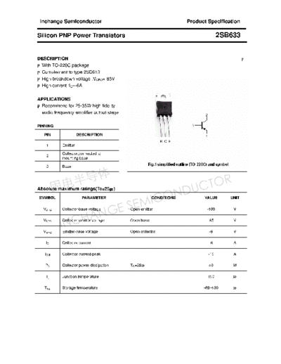 Inchange Semiconductor 2sb633  . Electronic Components Datasheets Active components Transistors Inchange Semiconductor 2sb633.pdf