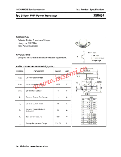 Inchange Semiconductor 2sb634  . Electronic Components Datasheets Active components Transistors Inchange Semiconductor 2sb634.pdf