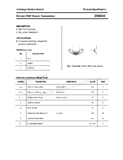 Inchange Semiconductor 2sb645  . Electronic Components Datasheets Active components Transistors Inchange Semiconductor 2sb645.pdf