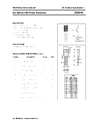 Inchange Semiconductor 2sb649  . Electronic Components Datasheets Active components Transistors Inchange Semiconductor 2sb649.pdf