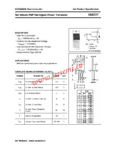 Inchange Semiconductor 2sb727  . Electronic Components Datasheets Active components Transistors Inchange Semiconductor 2sb727.pdf