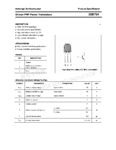 Inchange Semiconductor 2sb754  . Electronic Components Datasheets Active components Transistors Inchange Semiconductor 2sb754.pdf