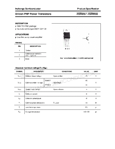 Inchange Semiconductor 2sb857 2sb858  . Electronic Components Datasheets Active components Transistors Inchange Semiconductor 2sb857_2sb858.pdf