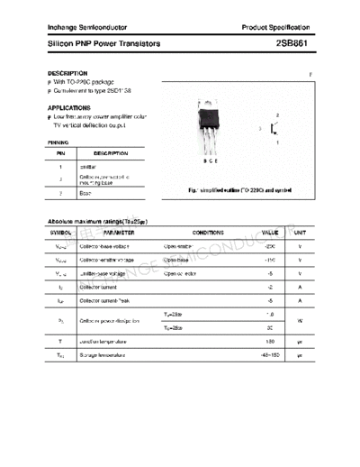 Inchange Semiconductor 2sb861  . Electronic Components Datasheets Active components Transistors Inchange Semiconductor 2sb861.pdf