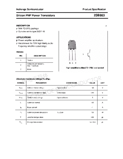 Inchange Semiconductor 2sb863  . Electronic Components Datasheets Active components Transistors Inchange Semiconductor 2sb863.pdf