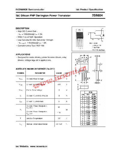 Inchange Semiconductor 2sb884  . Electronic Components Datasheets Active components Transistors Inchange Semiconductor 2sb884.pdf