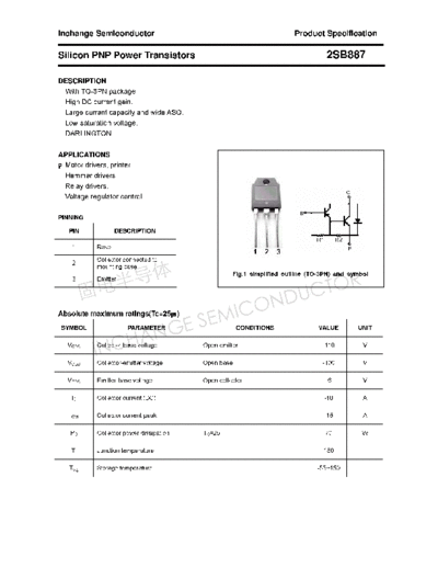 Inchange Semiconductor 2sb887  . Electronic Components Datasheets Active components Transistors Inchange Semiconductor 2sb887.pdf