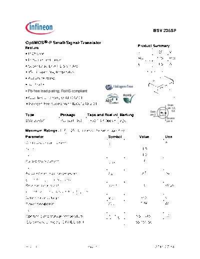 Infineon bsv236sp rev1.4   . Electronic Components Datasheets Active components Transistors Infineon bsv236sp_rev1.4_.pdf