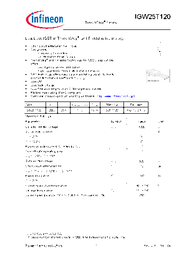 Infineon igw25t120 rev2 4g  . Electronic Components Datasheets Active components Transistors Infineon igw25t120_rev2_4g.pdf