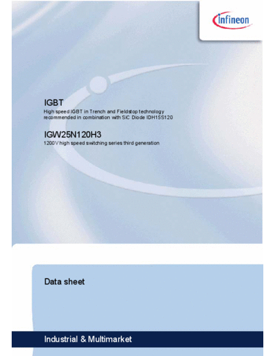 . Electronic Components Datasheets igw25n120h3   . Electronic Components Datasheets Active components Transistors Infineon igw25n120h3_.pdf