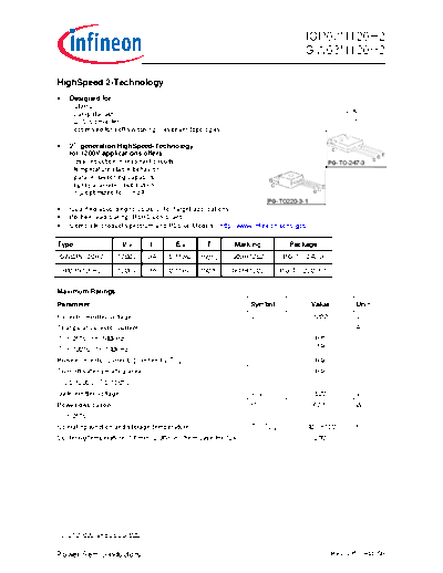 Infineon igp03n120h2 igw03n120h2 rev2 6  . Electronic Components Datasheets Active components Transistors Infineon igp03n120h2_igw03n120h2_rev2_6.pdf