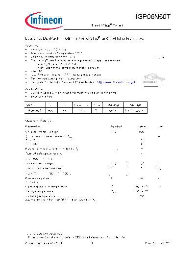 Infineon igp06n60trev2 2g[1]  . Electronic Components Datasheets Active components Transistors Infineon igp06n60trev2_2g[1].pdf