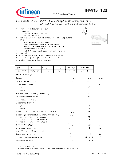 Infineon ihw15t120 d09 rev2 3g  . Electronic Components Datasheets Active components Transistors Infineon ihw15t120_d09_rev2_3g.pdf