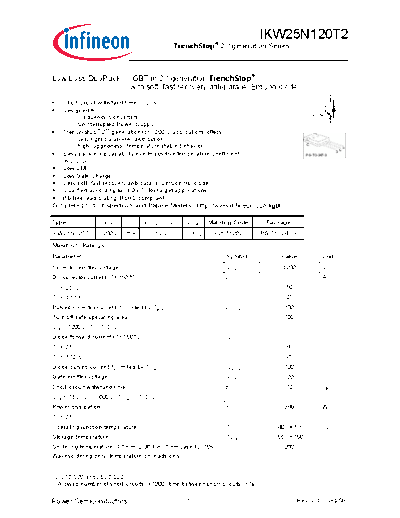 Infineon ikw25n120t2 rev2 1  . Electronic Components Datasheets Active components Transistors Infineon ikw25n120t2_rev2_1.pdf