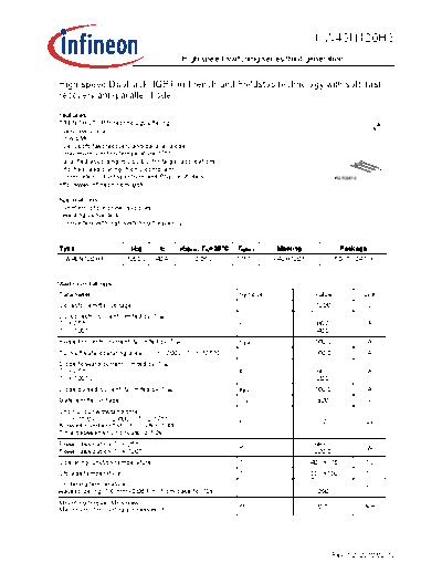 Infineon ikw40n120h3 rev1 2g  . Electronic Components Datasheets Active components Transistors Infineon ikw40n120h3_rev1_2g.pdf