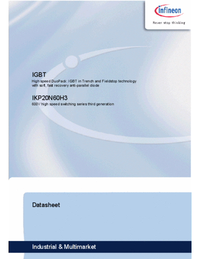 . Electronic Components Datasheets ikp20n60h3 rev1.1g  . Electronic Components Datasheets Active components Transistors Infineon ikp20n60h3_rev1.1g.pdf