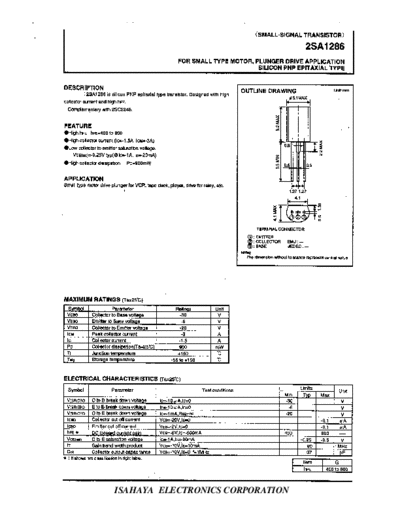 Isahaya 2sa1286  . Electronic Components Datasheets Active components Transistors Isahaya 2sa1286.pdf