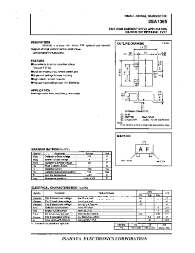 . Electronic Components Datasheets 2sa1365  . Electronic Components Datasheets Active components Transistors Isahaya 2sa1365.pdf