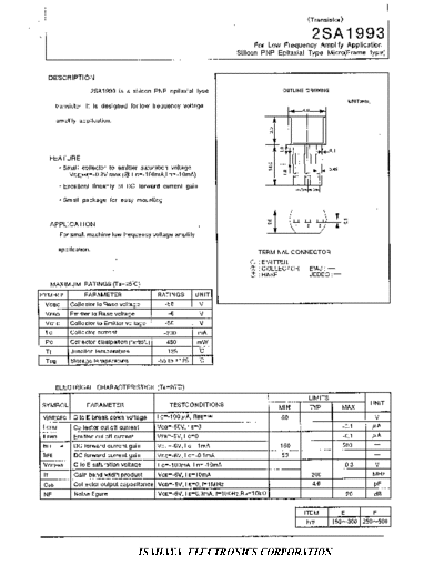 Isahaya 2sa1993  . Electronic Components Datasheets Active components Transistors Isahaya 2sa1993.pdf