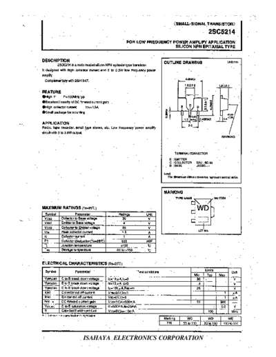Isahaya 2sc5214  . Electronic Components Datasheets Active components Transistors Isahaya 2sc5214.pdf