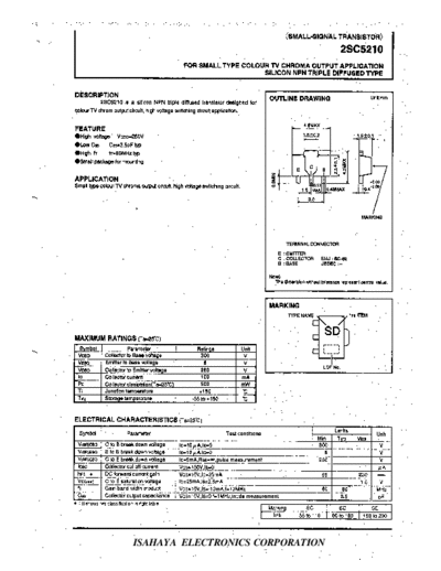 Isahaya 2sc5210  . Electronic Components Datasheets Active components Transistors Isahaya 2sc5210.pdf