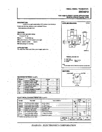 Isahaya 2sc5212  . Electronic Components Datasheets Active components Transistors Isahaya 2sc5212.pdf