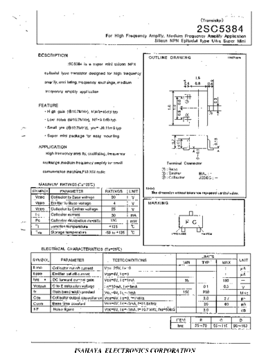 Isahaya 2sc5384  . Electronic Components Datasheets Active components Transistors Isahaya 2sc5384.pdf