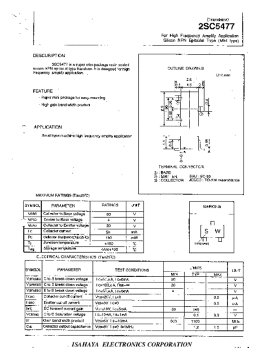 Isahaya 2sc5477  . Electronic Components Datasheets Active components Transistors Isahaya 2sc5477.pdf